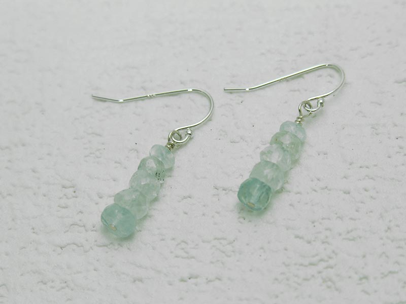 Aquamarine Rondelle Earrings