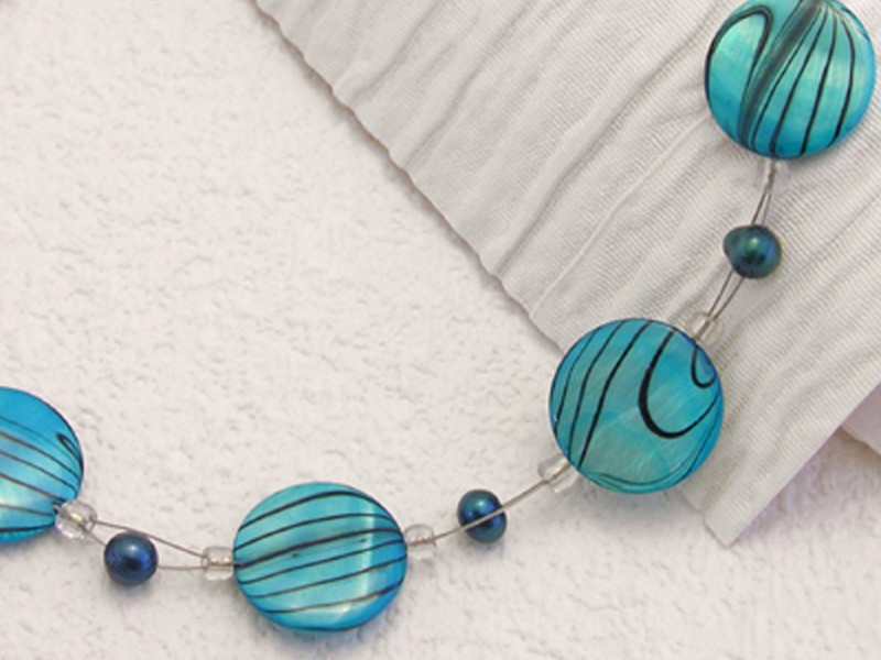 Cyan Swirl Necklace