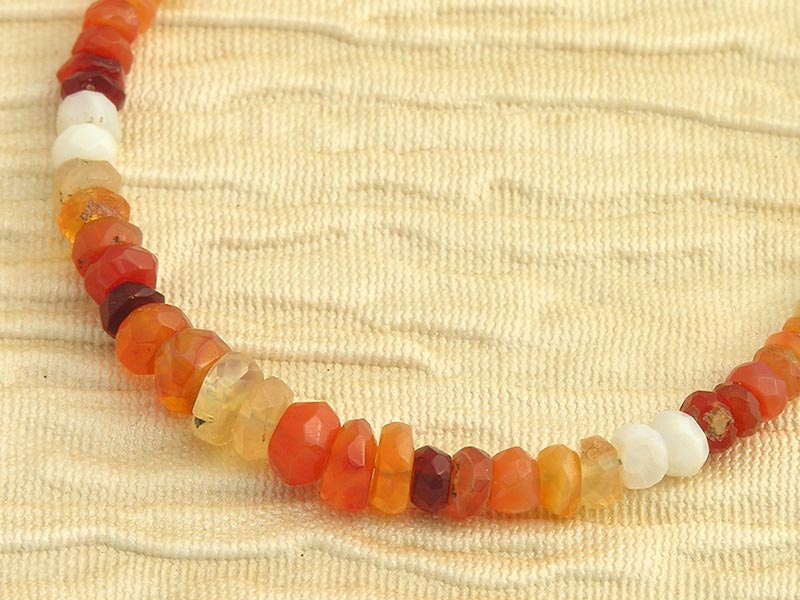 Fire Opal Rondelle Bracelet