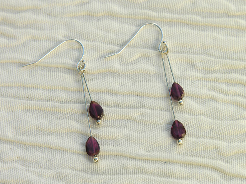 Garnet Double Drop Earrings