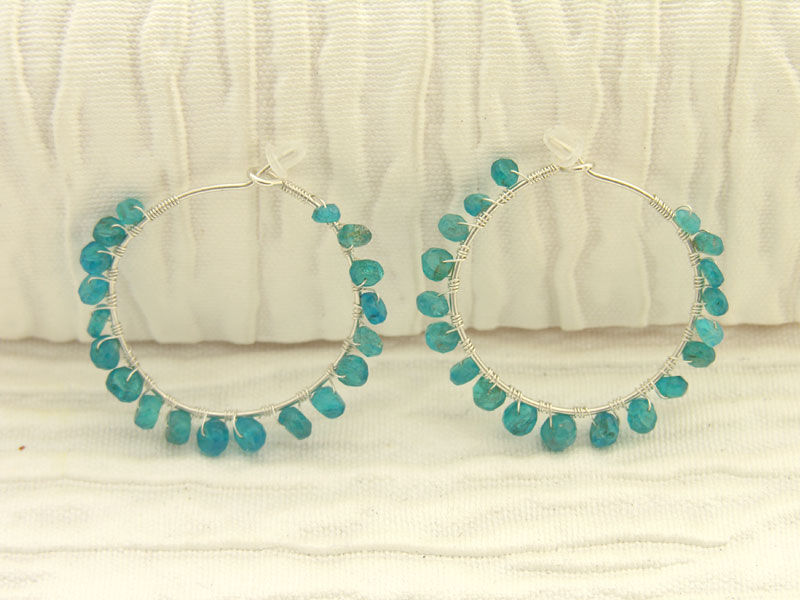 Neon Apatite Hoop Earrings