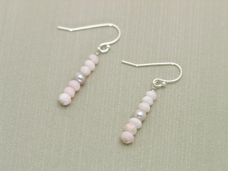 Pink Opal Pearl Earrings