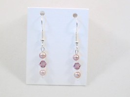 Pearl Drop Earrings Amethyst