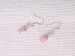 Crystal Gem Earrings Rose