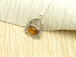 Amber Crab Necklace