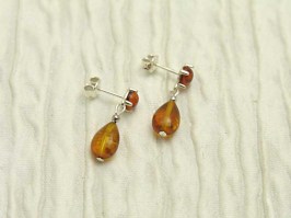 Amber Drop Stud Earrings