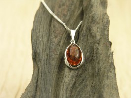 Amber Oval Drop Necklace