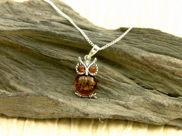 Amber Owl Necklace