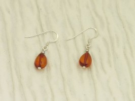 Amber Pear Earrings Cognac
