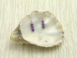 Amethyst Coin Earrings