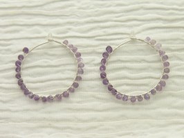 Amethyst Hoop Earrings