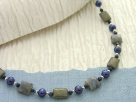 Blue Sea Shimmer Necklace - Closeup