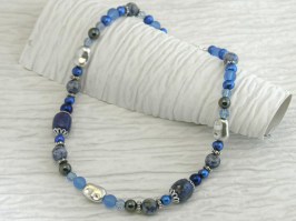 China Blue Nugget Necklace