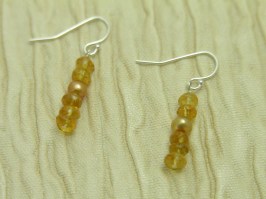 Citrine Pearl Rondelle Earrings