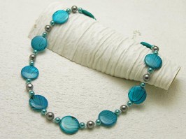 Cyan Shell Swirl Necklace