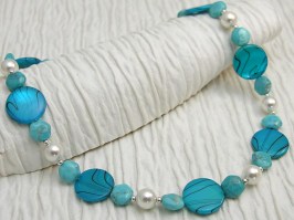 Cyan Swirling Seas Necklace