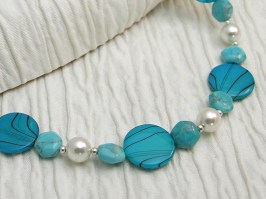 Cyan Swirling Seas Necklace