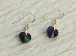 Dark Rainbow Heart Earrings