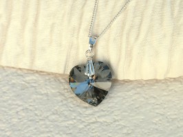 Dark Rainbow Heart Necklace
