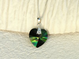 Dark Rainbow Heart Necklace