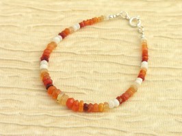 Fire Opal Rondelle Bracelet