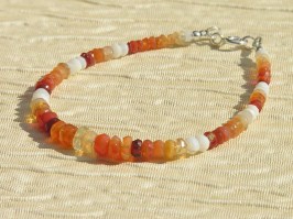 Fire Opal Rondelle Bracelet