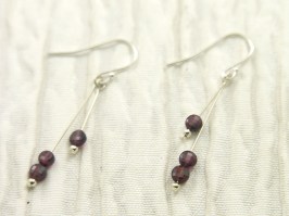 Garnet Double Drop Coin Earrings