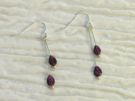 Garnet Double Drop Earrings
