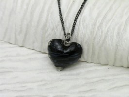 Ink Black Heart Necklace