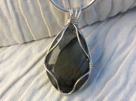 Labradorite Faceted Teardrop Necklace 