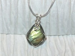 Labradorite Faceted Teardrop Necklace 