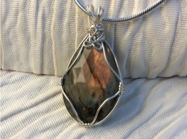 Labradorite Faceted Teardrop Necklace