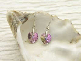 Lavender Heart Earrings