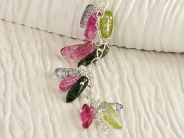 Multi Colour Crackled Quartz Bracelet