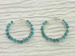 Neon Apatite Hoop Earrings