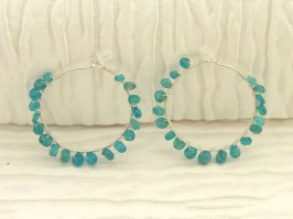 Neon Apatite Hoop Earrings