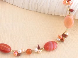 Orange Clusters Necklace