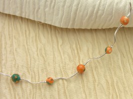 Orange Rainflower Ripple Necklace - Close up