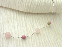 Pink Rainflower Ripple Necklace - Close up