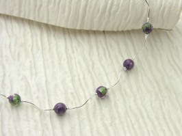 Purple Rainflower Ripple Necklace - Close up