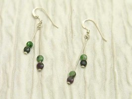Ruby Zoisite Drop Earrings