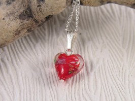 Scarlet Rose Heart Necklace