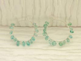 Sky Blue Apatite Hoop Earrings