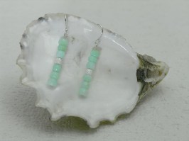 Sky Blue Opal Rondelle Earrings