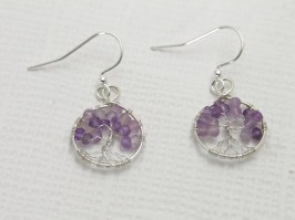 Tree Of Life Earrings Amethyst