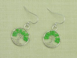 Tree Of Life Earrings Green Quartz