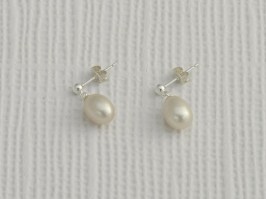 White Pearl Drop Earrings