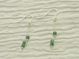Zambian Emerald Double Drop Coin Earrings