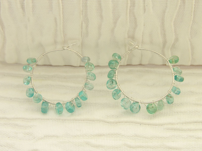 Sky Blue Apatite Hoop Earrings