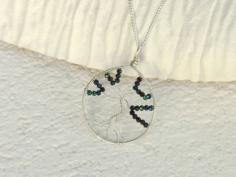 Tree Of Life Necklace Blue Coated Spinel
